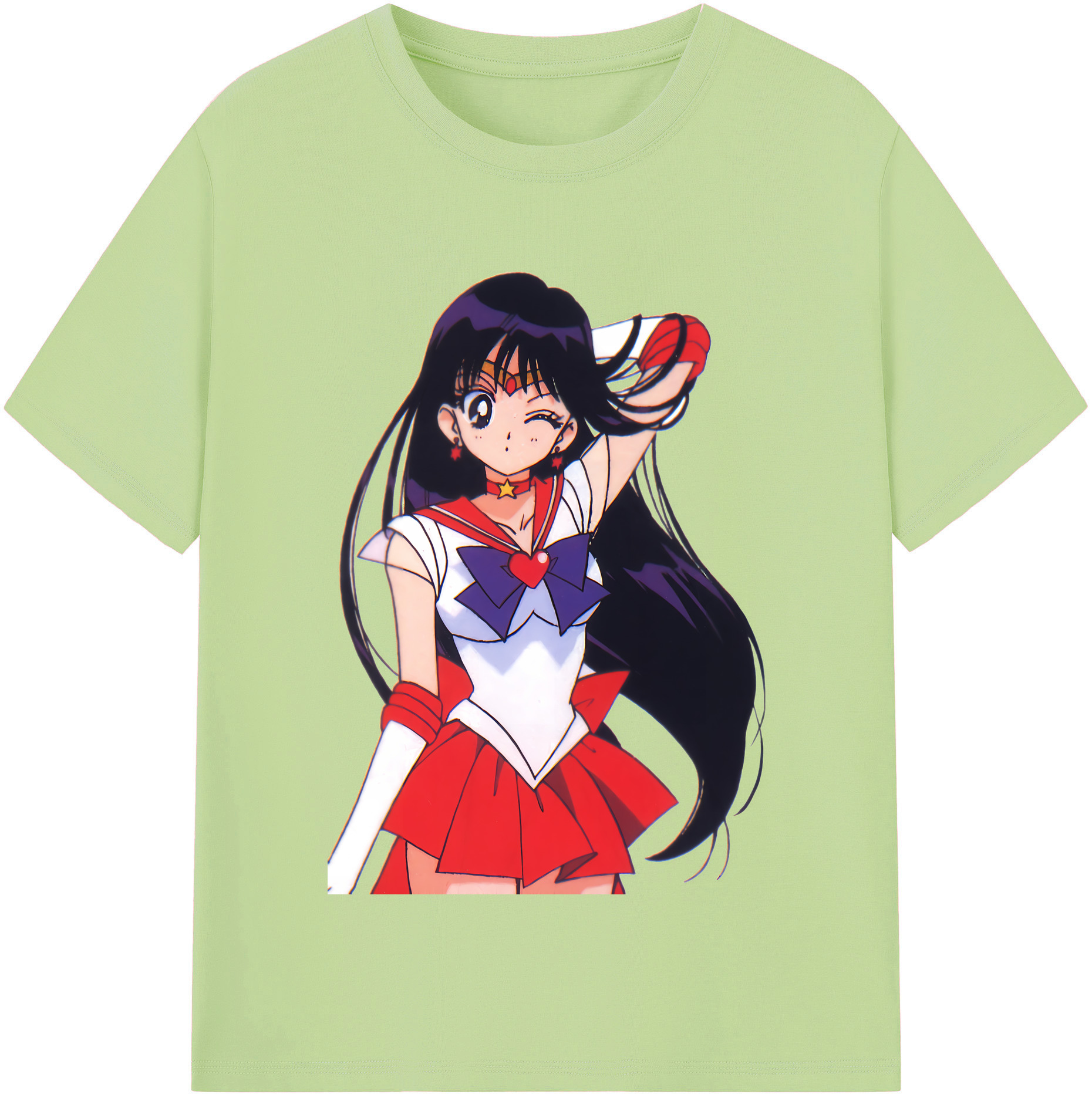 （画像用） 美少女戦士セーラームーン 火野レイ ひの レイ Sailor Moon Hino Rei （セーラーマーズ,Sailor Mars） 綿100％半袖Tシャツ（フロントプリント）